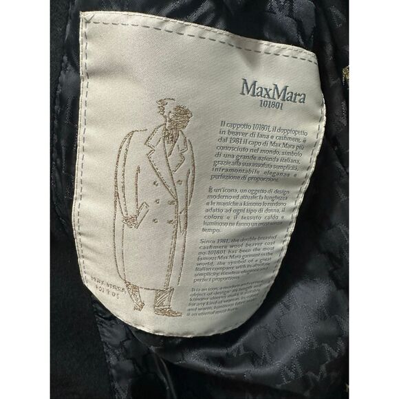 MAX MARA 101801 Icon Coat - Black Size US 14 $4,490 - Picture 7 of 8